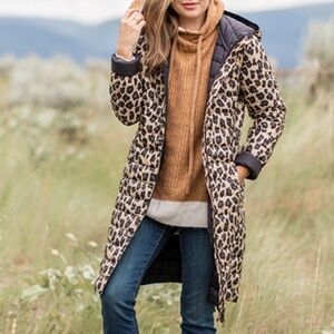 jillian harris Joe Fresh Leopard Print Puffer Coat s